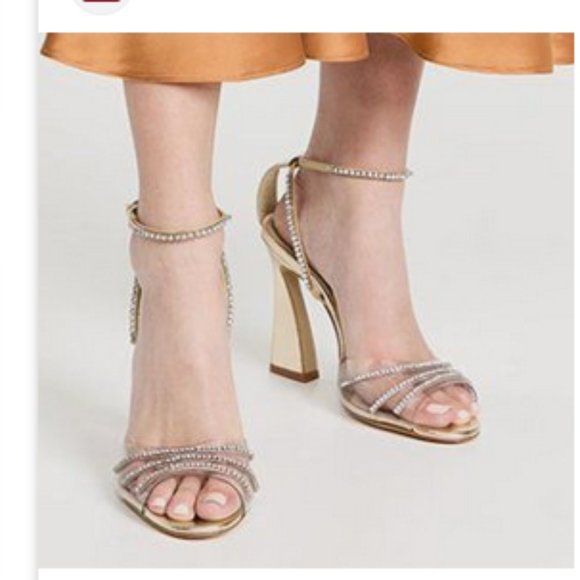SCHUTZ Clear Embellished Heel Dress Sandals (New with defects) - Picture 3 of 16